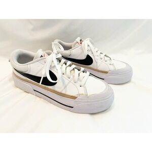 Size 8 - Nike Court Legacy Lift Low White Hemp Womens